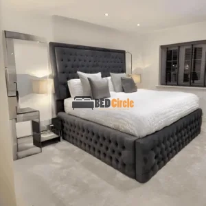 Alexandra High Base Ambassador Style Upholstered Bed