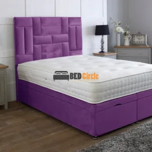 Medusa Ottoman Storage Divan Bed Finished With A 54'' Floorstanding Multi Panel Headboard