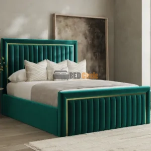 Chaelle Gold Panel Bed Frame