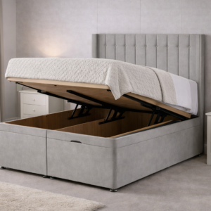 pollo 14 panel ottoman storage divan bed with headboard