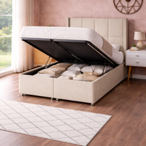 3 panel ottoman storage divan bed with floor standing wing headboard 3 panel ottoman storage divan bed with floor standing wing headboard