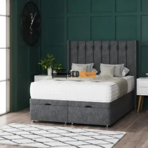 Florence Ottoman Storage Divan Bed With Floor Standing Wing Headboard