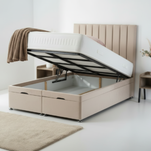 apollo ottoman storage divan bed with headboard