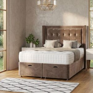 3 panel ottoman storage divan bed with headboard